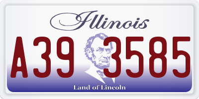 IL license plate A393585