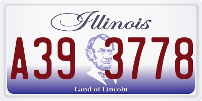 IL license plate A393778