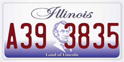 IL license plate A393835