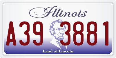 IL license plate A393881