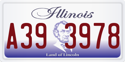 IL license plate A393978