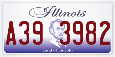 IL license plate A393982
