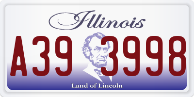 IL license plate A393998