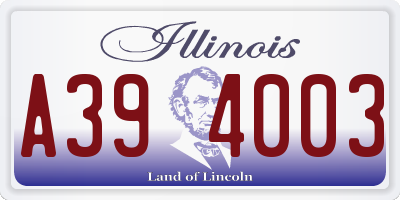 IL license plate A394003