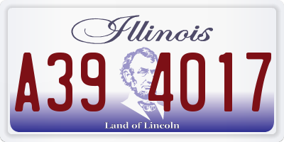 IL license plate A394017