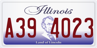 IL license plate A394023