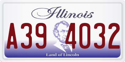 IL license plate A394032