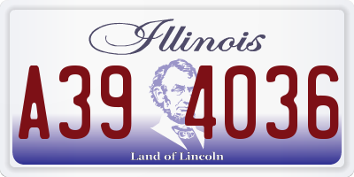 IL license plate A394036