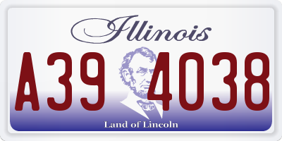 IL license plate A394038
