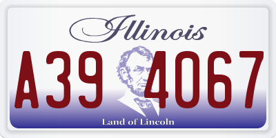 IL license plate A394067