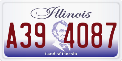 IL license plate A394087