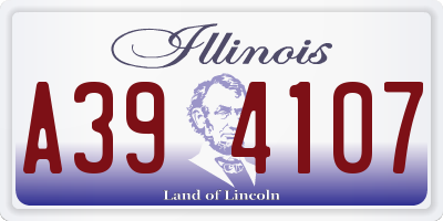 IL license plate A394107