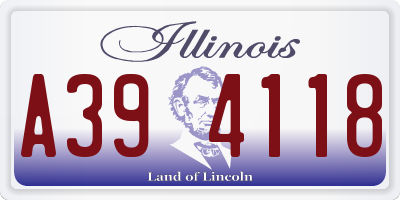 IL license plate A394118