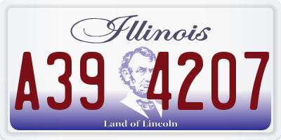 IL license plate A394207