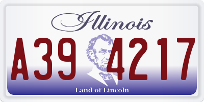 IL license plate A394217