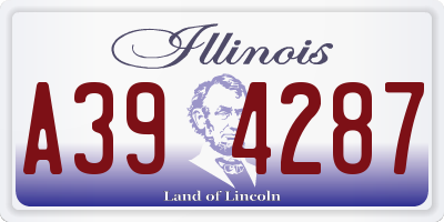 IL license plate A394287