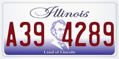 IL license plate A394289