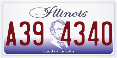IL license plate A394340