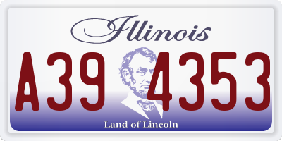 IL license plate A394353