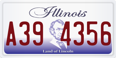 IL license plate A394356
