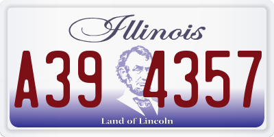 IL license plate A394357