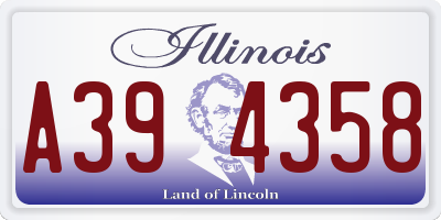 IL license plate A394358