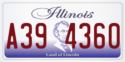 IL license plate A394360
