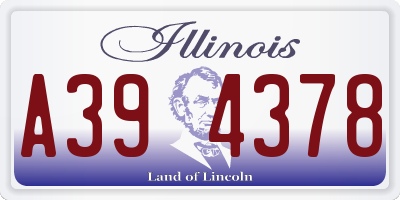 IL license plate A394378