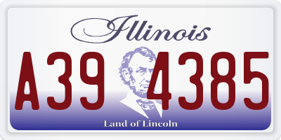 IL license plate A394385
