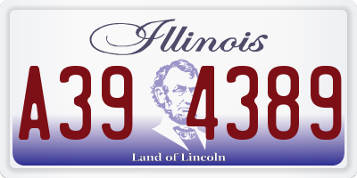 IL license plate A394389