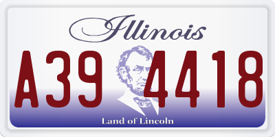 IL license plate A394418