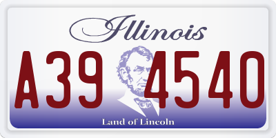 IL license plate A394540
