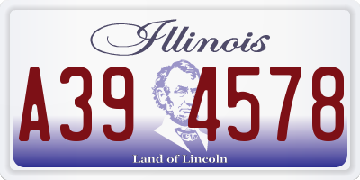 IL license plate A394578