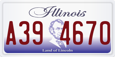 IL license plate A394670