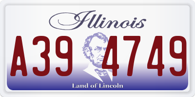 IL license plate A394749