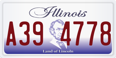 IL license plate A394778