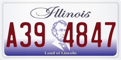IL license plate A394847