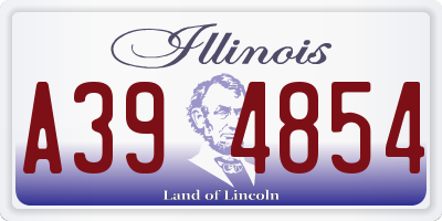 IL license plate A394854