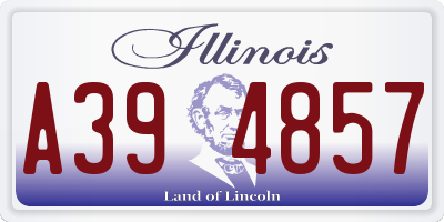 IL license plate A394857