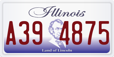 IL license plate A394875