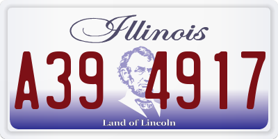IL license plate A394917