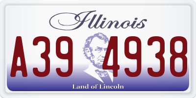 IL license plate A394938