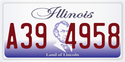 IL license plate A394958
