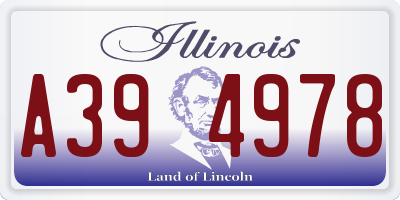 IL license plate A394978