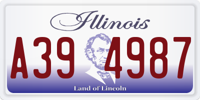 IL license plate A394987