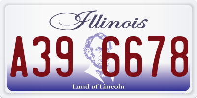 IL license plate A396678