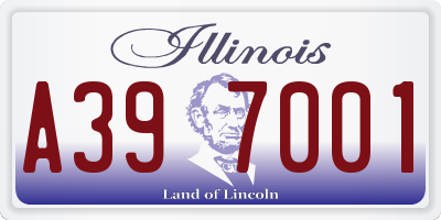 IL license plate A397001