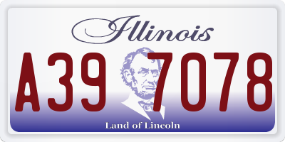 IL license plate A397078