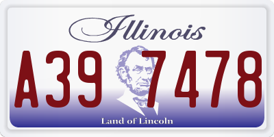 IL license plate A397478