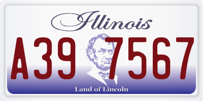 IL license plate A397567
